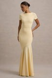 Rian Lemon Short-Sleeve Maxi Dress