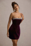 Naia Port Velvet Embellished Bandeau Mini Dress