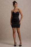 Winner Black Bandeau Mini Dress With Oversized Bow