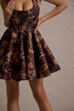 Kamaria Animal Print Scoop-Neck Skater Mini Dress