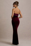 Ambrosi Port Velvet Bandeau Maxi Dress