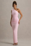Dalarie Pink One-Shoulder Gathered Maxi Dress