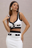 Nicky Black & White Knit Crop Top
