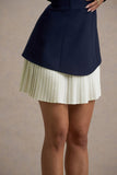 Lysette Navy Sweetheart Long-Sleeve Mini Dress