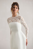 Birdie White Lace Long-Sleeve Mini Dress