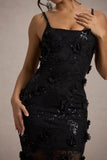 All Of Me Black Sequin Sheer Maxi Dress With Flowers