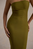 Angelie Green Bandeau Bodycon Maxi Dress