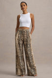 Shaniya Snake Print Wide-Leg Trousers