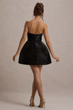 Clarabell Black Sequin Bandeau Structured Mini Dress