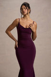 Addison Port Cowl-Neck Open-Back Midi Dress With Lace