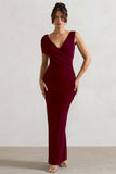 Capella Berry Asymmetric Wrap Maxi Dress