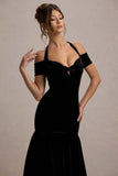 Nominee Black Velvet Halter-Neck Maxi Dress