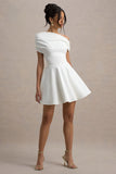 Agnes White One-Shoulder Mini Dress