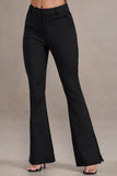 Brianca Black High-Waisted Split Wide-Leg Trousers