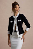 Joelle Black & White Knit Cardigan