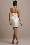 Lovebug Ivory Bandeau Mini Dress With Tulip Skirt