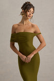 Melika Green Twisted Bardot Maxi Dress