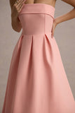 Annalise Pink Bandeau Skater Midi Dress