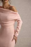 Lou Pink One-Shoulder Asymmetric Maxi Dress