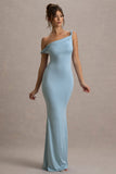 Lita Powder Blue Twisted Asymmetric Maxi Dress