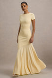 Rian Lemon Short-Sleeve Maxi Dress