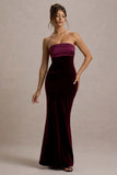 Ambrosi Port Velvet Bandeau Maxi Dress