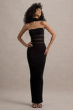 Gaia Black High-Neck Cut-Out Maxi Dress
