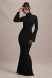 Anderson Black High-Neck Cut-Out Maxi Dress