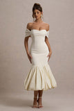 Posie Stone Bardot Midi Dress With Puffball Hem