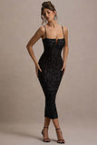 Dazzle Me Black Sequin Strappy Bodycon Maxi Dress