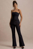 Kehlani Black High Waist Wide Leg Trousers