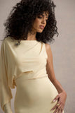 Delia Lemon One-Sleeve Mini Dress