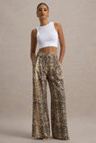 Shaniya Snake Print Wide-Leg Trousers