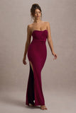 Nomad Berry Strapless Split Maxi Dress