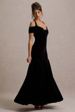 Nominee Black Velvet Halter-Neck Maxi Dress