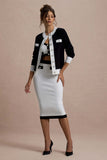 Joelle Black & White Knit Cardigan
