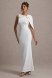Jamela White One-Sleeve Maxi Dress