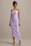 Angelique Lilac Twisted Asymmetric Maxi Dress