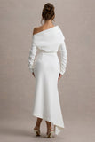 Lou White One-Shoulder Asymmetric Maxi Dress