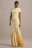 Rian Lemon Short-Sleeve Maxi Dress