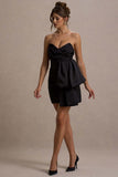 Winner Black Bandeau Mini Dress With Oversized Bow