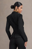 Runway Ready Black Laced Corset Tailored Blazer