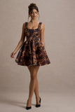 Kamaria Animal Print Scoop-Neck Skater Mini Dress
