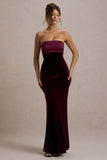 Ambrosi Port Velvet Bandeau Maxi Dress
