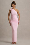 Dalarie Pink One-Shoulder Gathered Maxi Dress