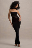 Gaia Black High-Neck Cut-Out Maxi Dress