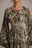 Namir Snake Print High-Low Chiffon Maxi Dress