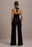 Banks Black Tailored Halter-Neck Straight-Leg Jumpsuit