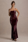 Crystalline Berry Sequin Strappy Maxi Dress