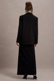 Urban Black Plunge-Neck Boxy Oversized Blazer